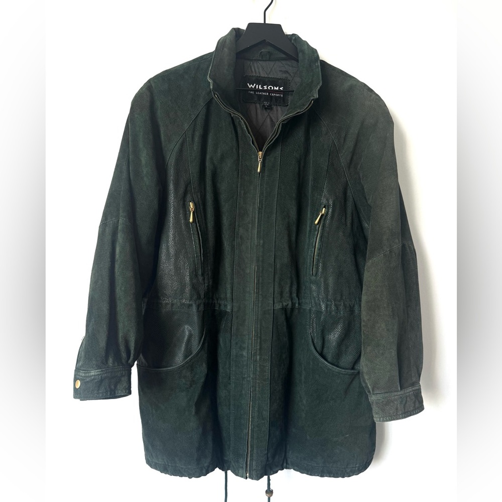 Wilson’s Leather 90's Vintage Green Leather Jacket - Size L